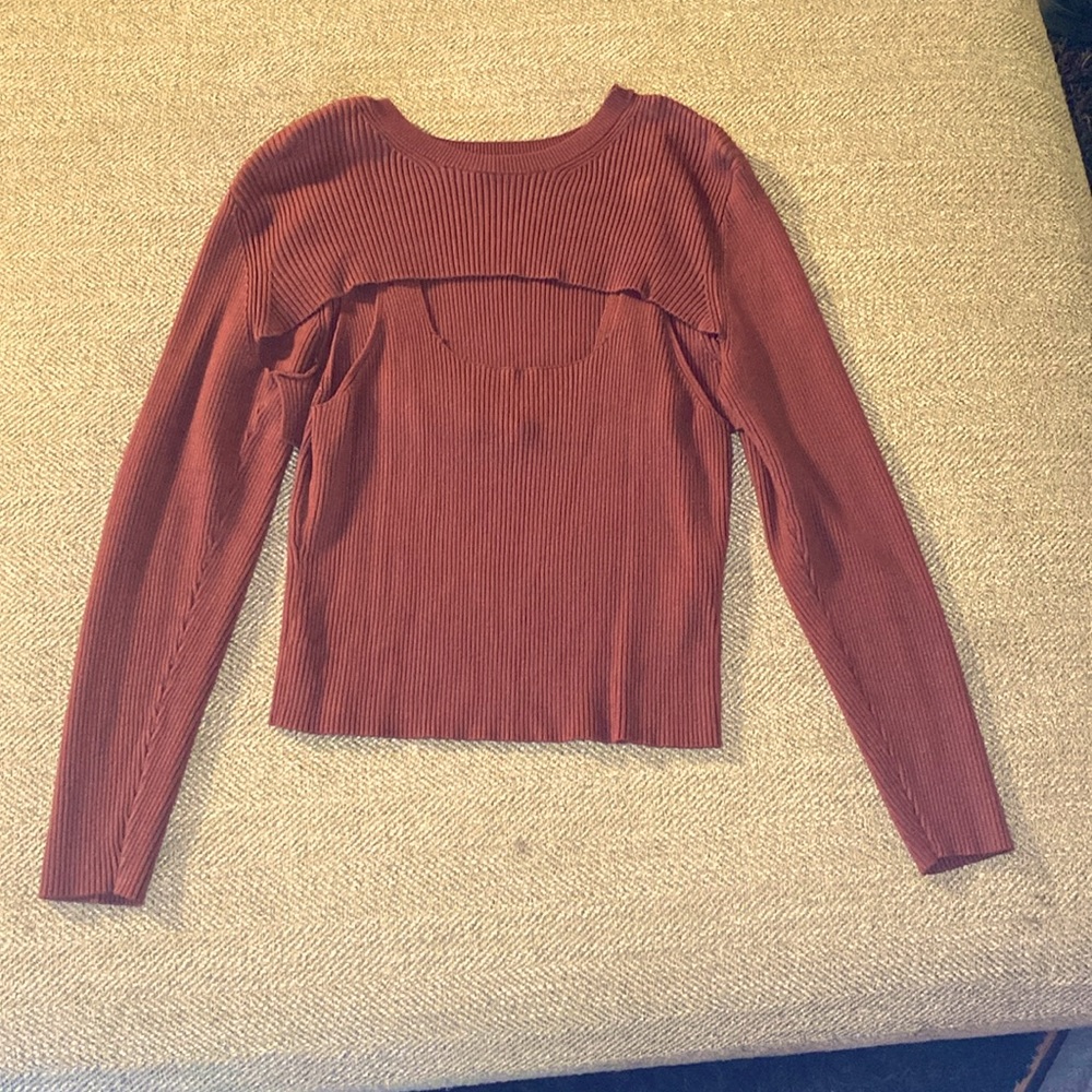 Abercrombie & Fitch brown two piece crop top women’s size XL